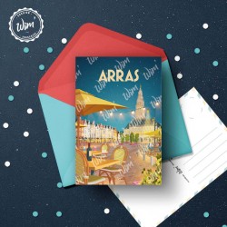 Arras - "Place des Héros" - Nuit Postcard  / 10x15cm