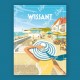 Affiche Wissant - "Balade sur la digue"