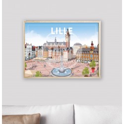 Affiche Lille "Grand'Place" 50x70cm