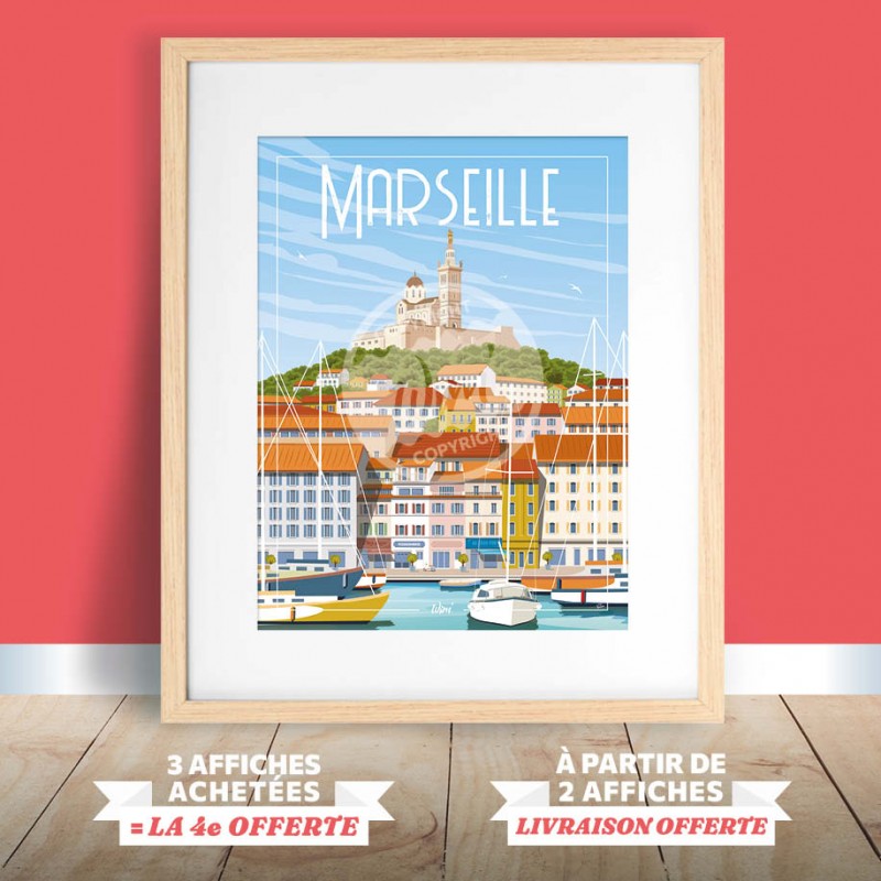 Marseille - glaces polos│Affiches noir & blanc│