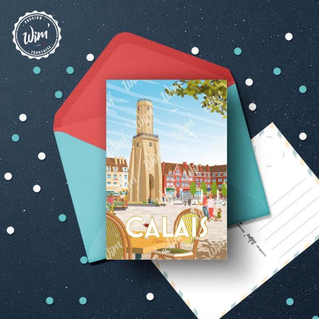 Calais - "Place d'Armes" Postcard  / 10x15cm