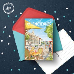 Carte Postale Valenciennes - "Détente sur la Place d'Armes"/  10x15cm