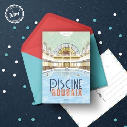 Carte Postale Lille - "Piscine de Roubaix" / 10x15cm